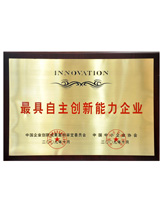 潤大世紀(jì)榮獲最具自主創(chuàng)新能力企業(yè)榮譽(yù)證書